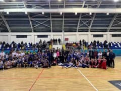 Erzurum’da 29 Ekim Basketbol Cumhuriyet Kupası maçlarından genç sporcuların mücadele anı